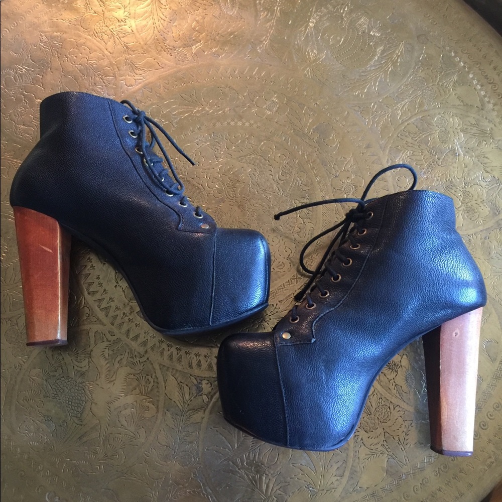 Jeffrey Campbell Lita Black Leather Boots